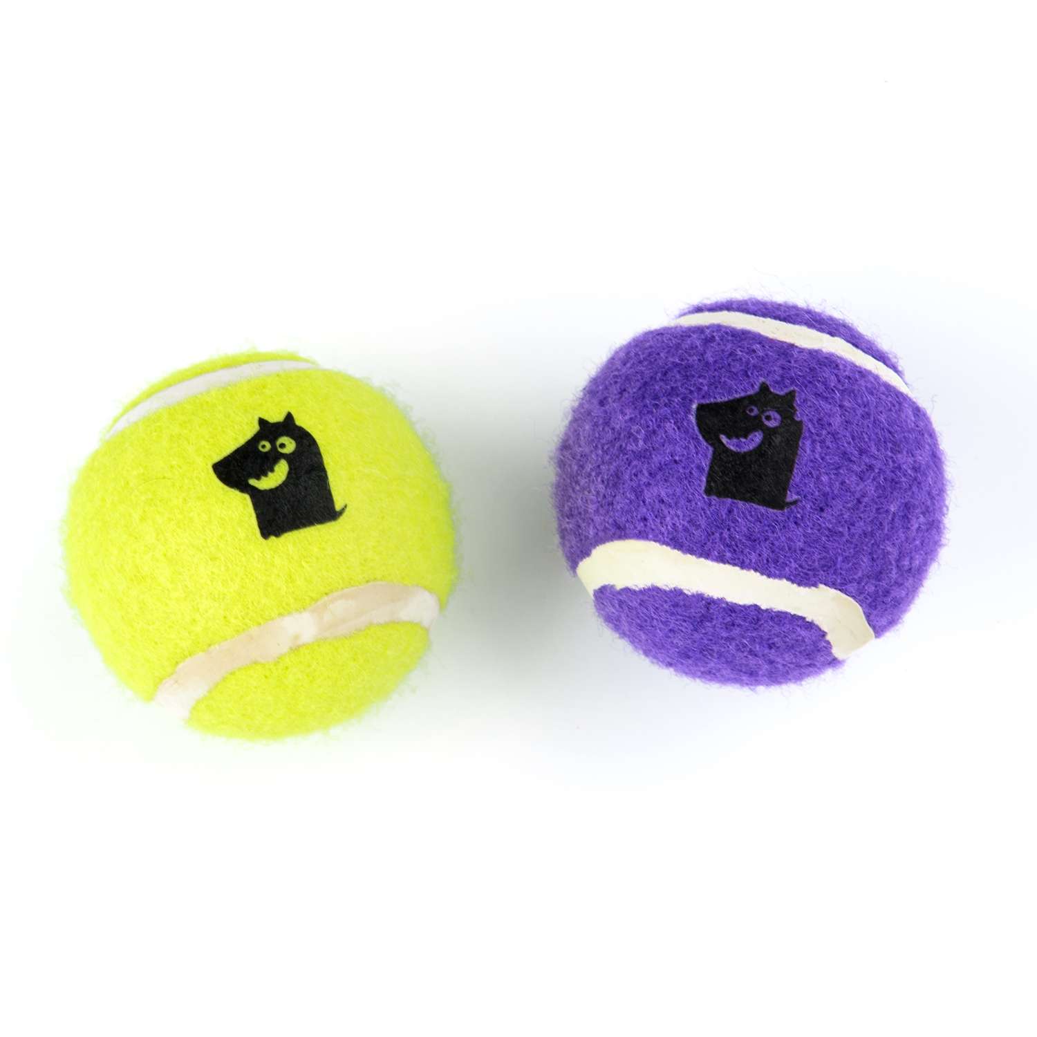 Игрушка для собак Mr.Kranch Теннисный мяч малый 5см 2шт Желтый-Фиолетовый - фото 2