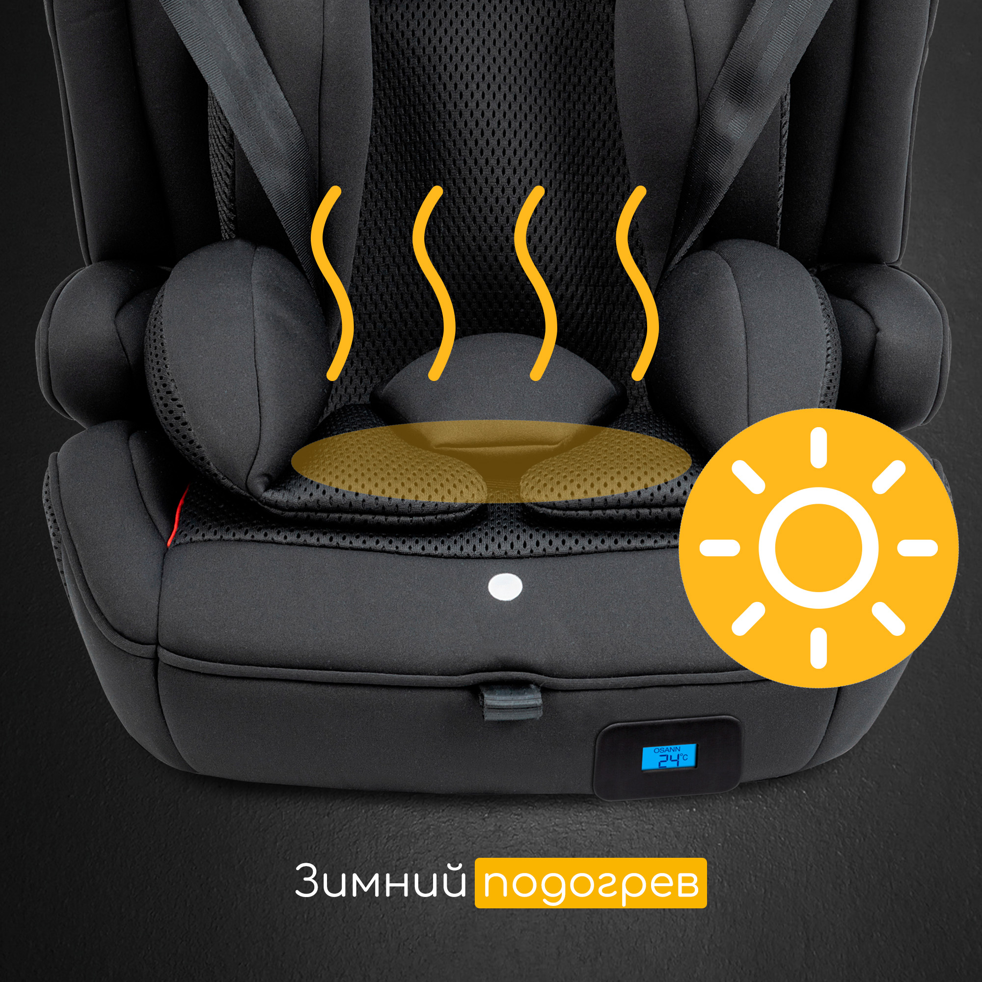 Автокресло детское Osann flux isofix Klima All Black климат-контроль - фото 3