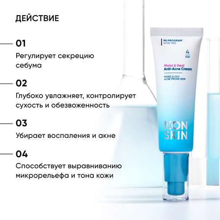 Крем для лица ICON SKIN Увлажняющий склонной к акне Moist and Heal