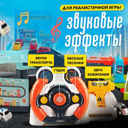 Парковка SHARKTOYS с лифтом, с пусковой установкой, многоуровневый