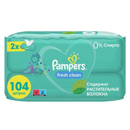 Cалфетки влажные Pampers Fresh Clean Duo 104шт