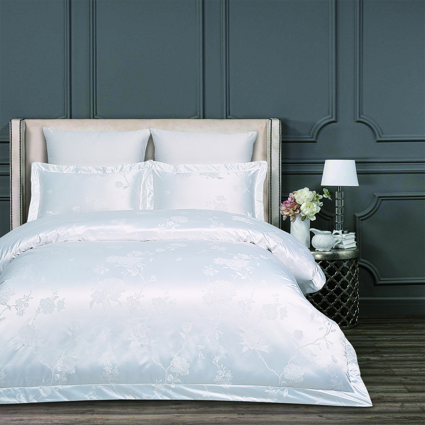 Постельное белье Arya Home Collection Евро 2 спальное 200x220 Royalty Agota премиум комплект 4 наволочки с евро простыней - фото 2