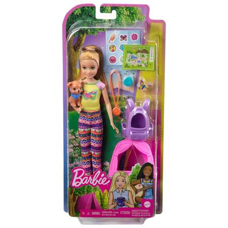 Набор игровой Barbie Кемпинг Стейси кукла с питомцем и аксессуарами HDF70