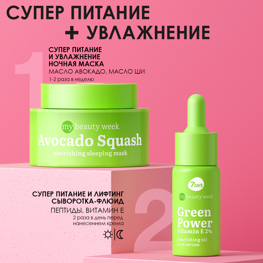 Сыворотка для лица 7DAYS Green power vitamin Е 2% питательная - фото 7