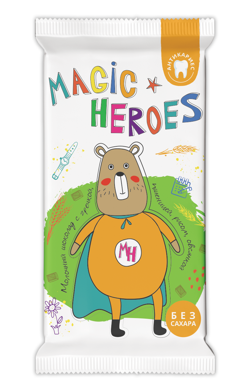 Шоколад молочный Волшебница Magic Heroes без сахара со злаками 30 г - фото 1