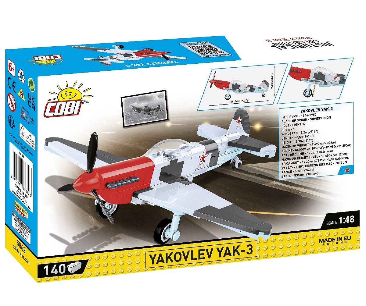 Конструктор COBI Советский истребитель Яковлев Як-3 Yakovlev Yak-3 140  деталей купить по цене 3175 ₽ в интернет-магазине Детский мир