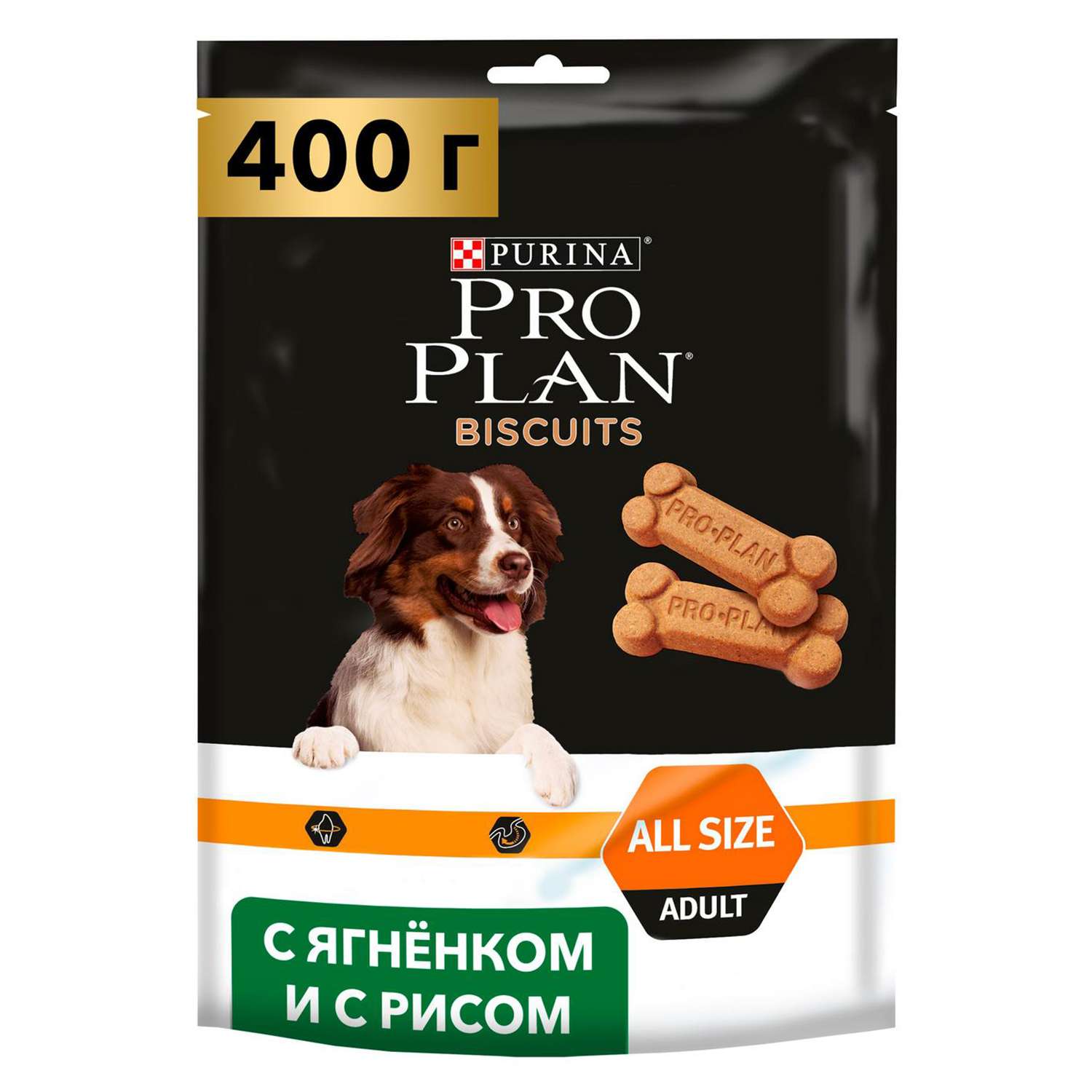 Лакомство для собак PRO PLAN Biscuits ягнёнок c рисом 400г - фото 1