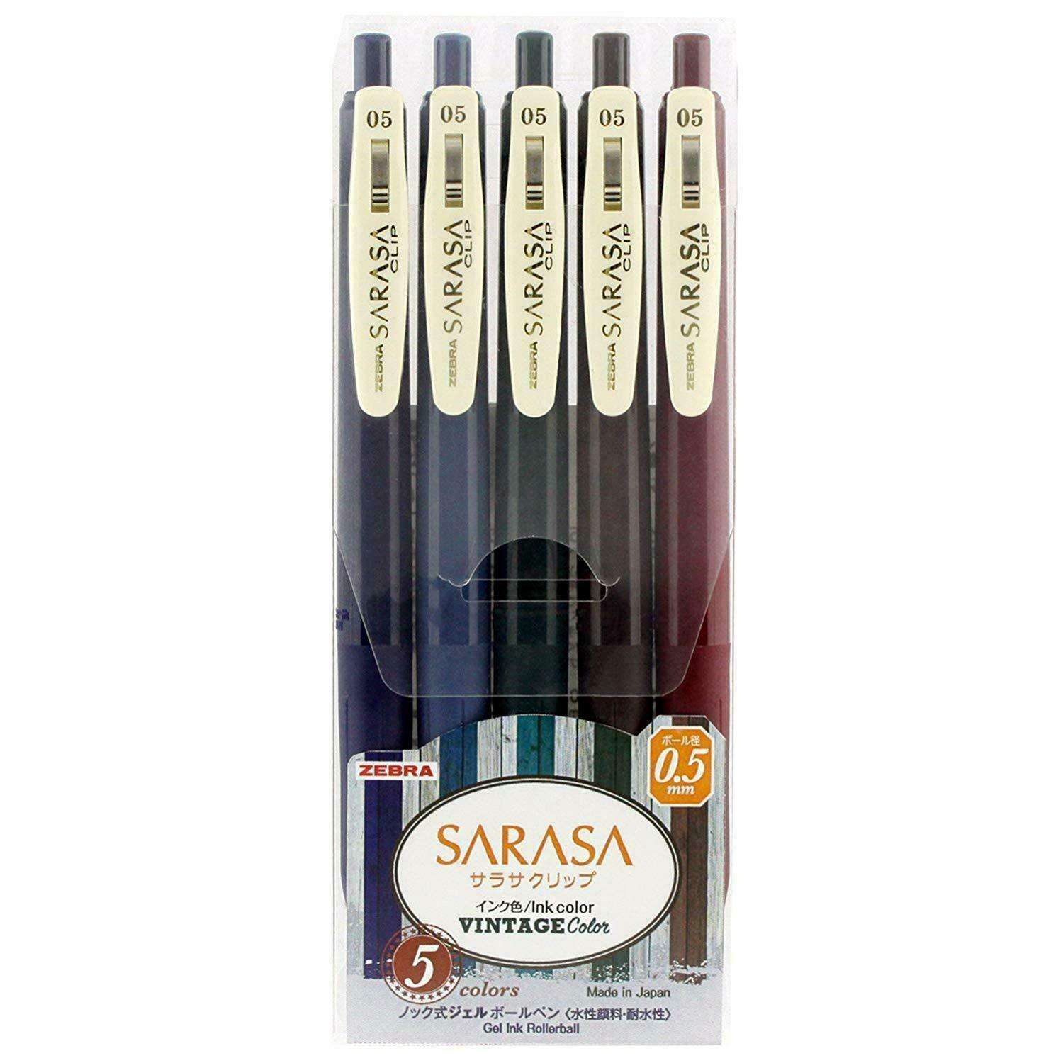 Ручка гелевая ZEBRA Sarasa автоматическая 5цветов 1154977 - фото 2