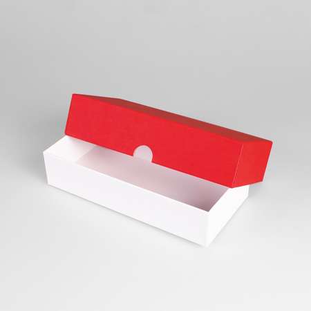 Коробка подарочная Cartonnage крышка-дно Радуга красный белый