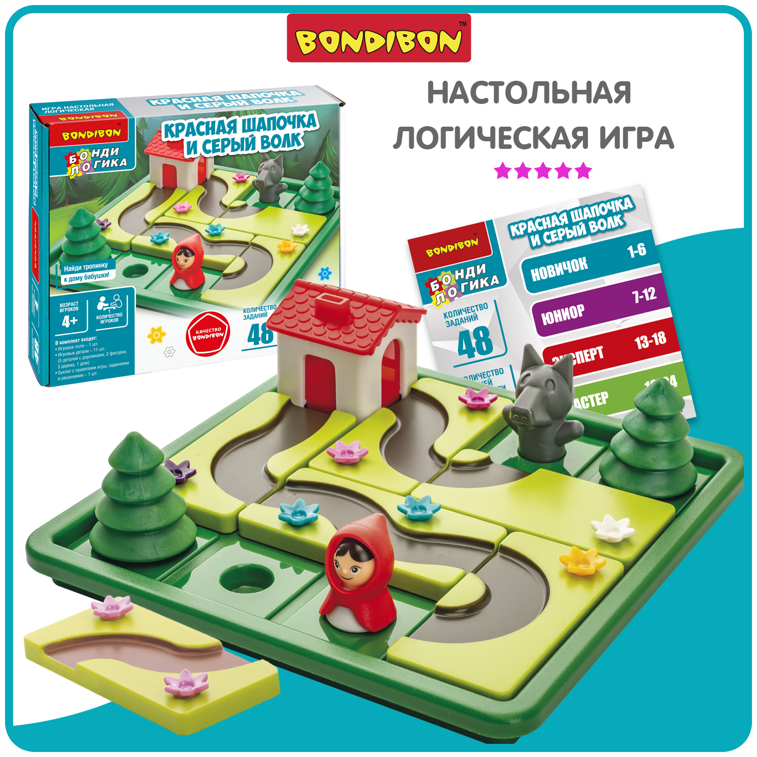 Настольная игра Bondibon КРАСНАЯ ШАПОЧКА И СЕРЫЙ ВОЛК - фото 1