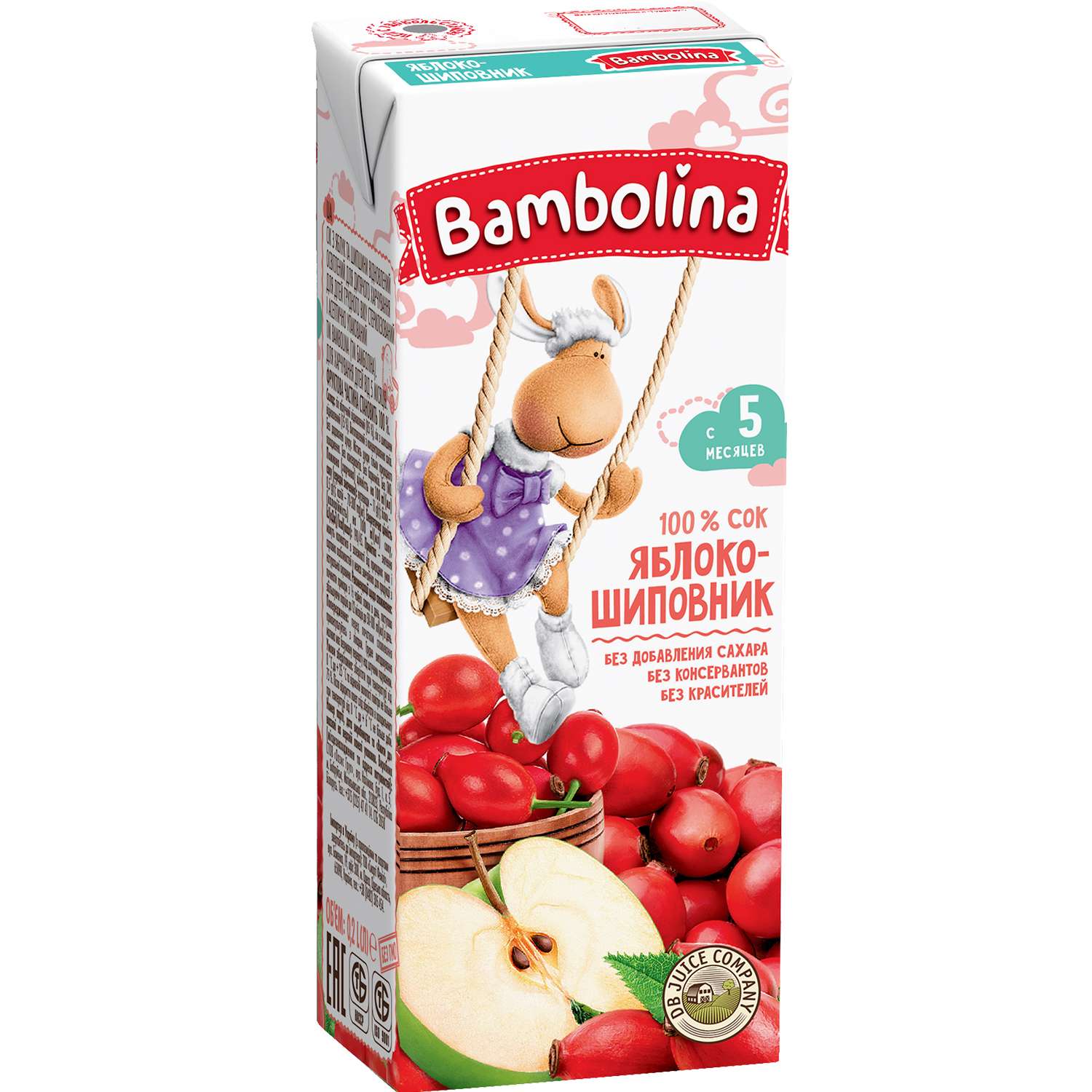 Сок Bambolina яблоко-шиповник 0.2л с 5месяцев - фото 1