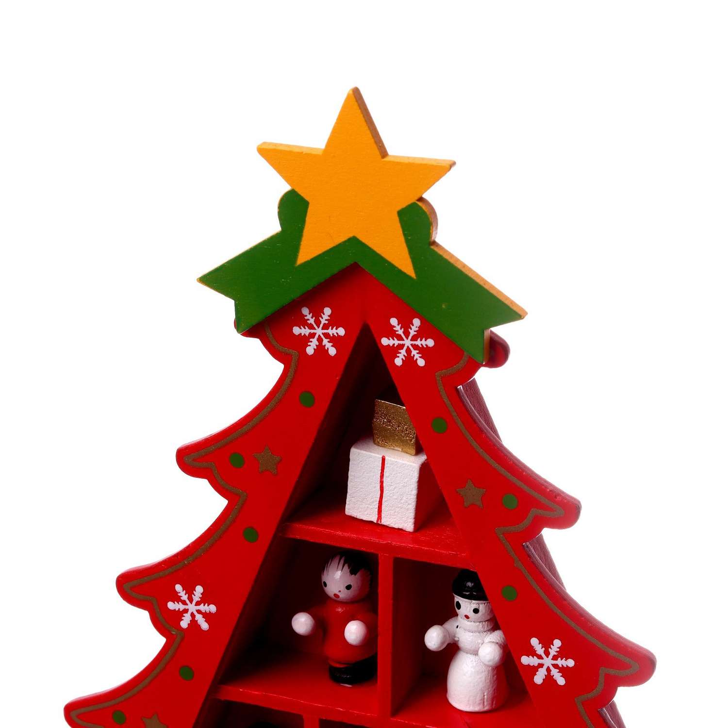 Новогодний сувенир Лесная мастерская «Ёлка с ячейками под подарки» 14.5 × 19.5 см красная - фото 8