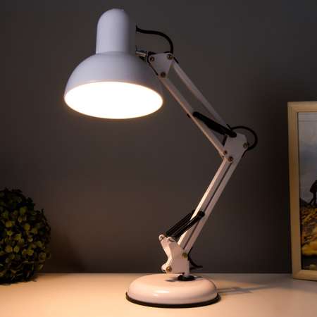 Лампа настольная Sima-Land Е27 на шарнирной подставке (220В) белая