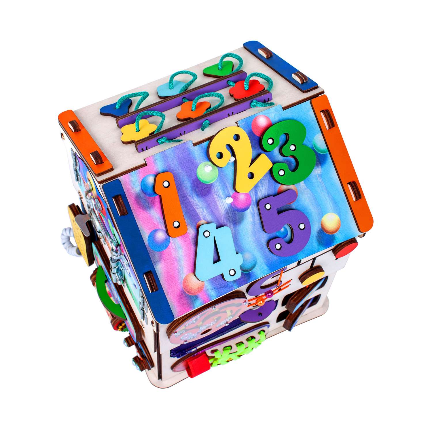 Бизиборд Jolly Kids развивающий бизидом и куб 2 в 1 со светом - фото 8