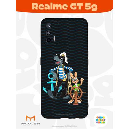 Силиконовый чехол Mcover для смартфона Realme GT 5G Союзмультфильм Заяц и волк в море