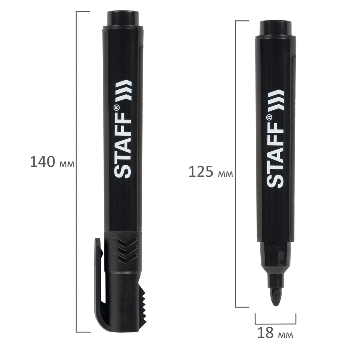Маркеры перманентные Staff нестираемые для рисования и письма черные 3 штуки - фото 18