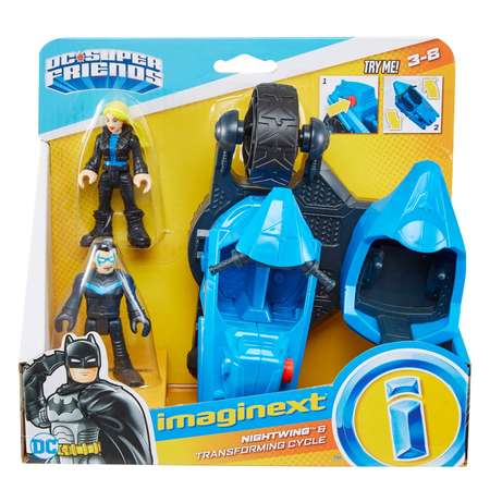 Набор игровой IMAGINEXT DC Super Friends Найтвинг и трансформирующийся мотоцикл FGV84