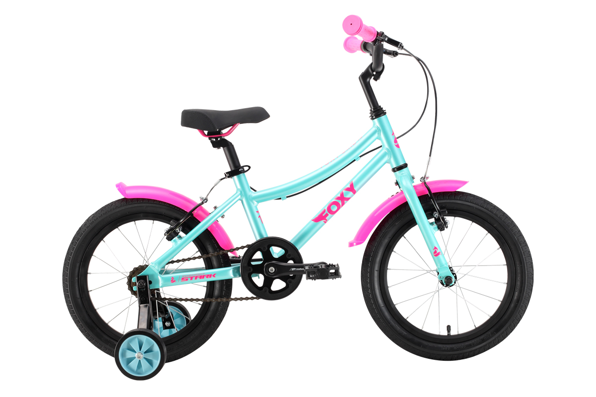 Велосипед Stark 24 Foxy Girl 16 бирюзовый/розовый - фото 1