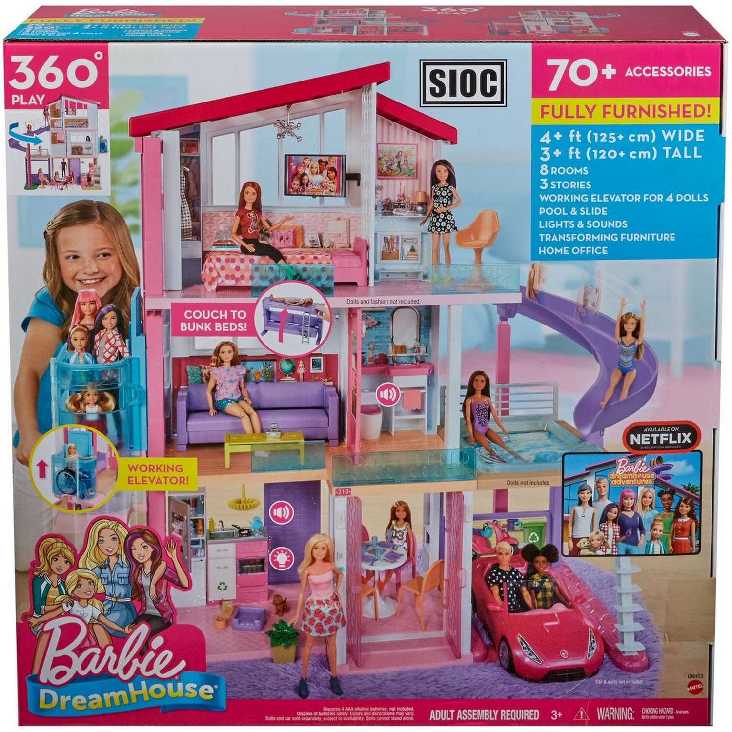 Набор Barbie Дом мечты 3 этажный с лифтом и мебелью GNH53 GNH53 - фото 2