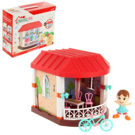 Кукольный домик Veld Co мебель кукла велосипед свет звук