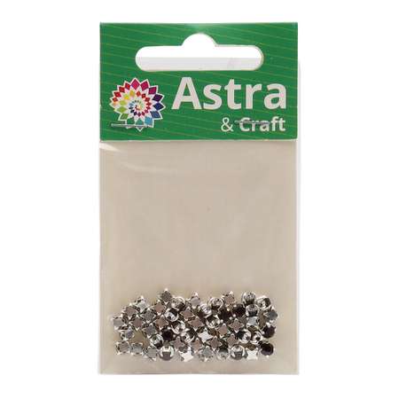 Хрустальные стразы Astra Craft в цапах для творчества и рукоделия 4 мм 50 шт серебро