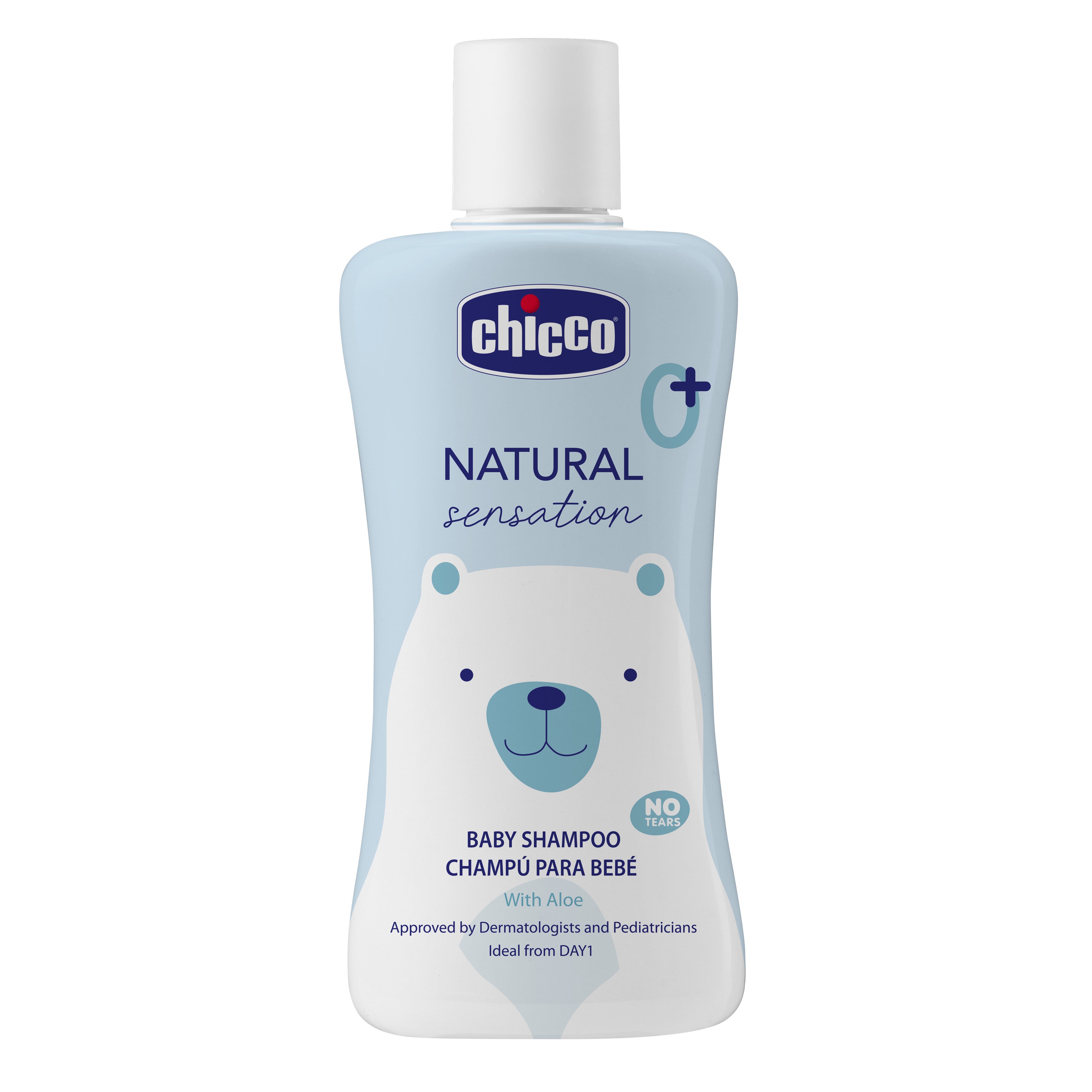 Шампунь Chicco для волос без слез Natural Sensation 200 мл с алое и маслом миндаля - фото 1