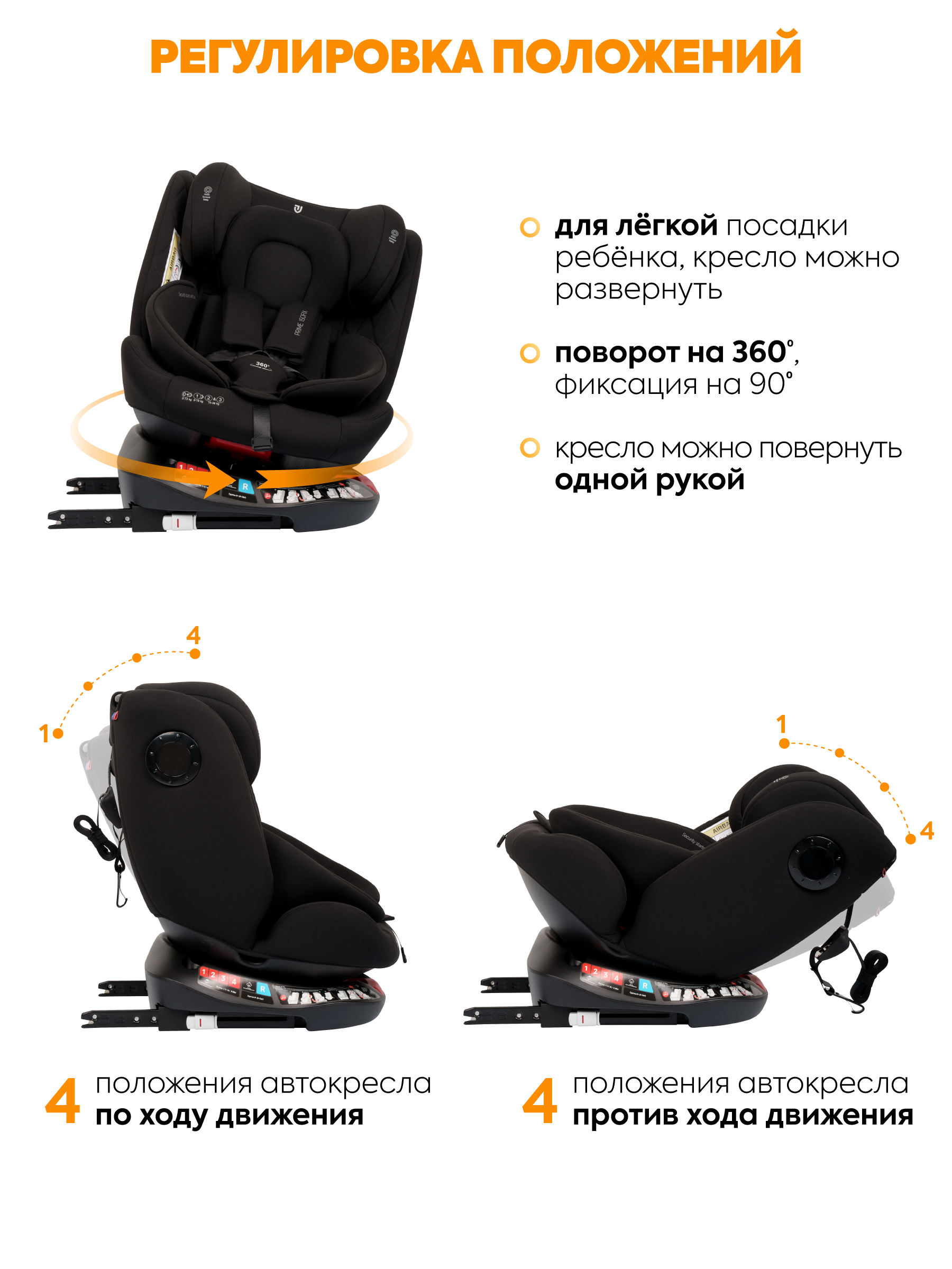 Автокресло JOVOLA Prime Isofix черный Isofix 0+/1/2/3 (0-36 кг) - фото 7