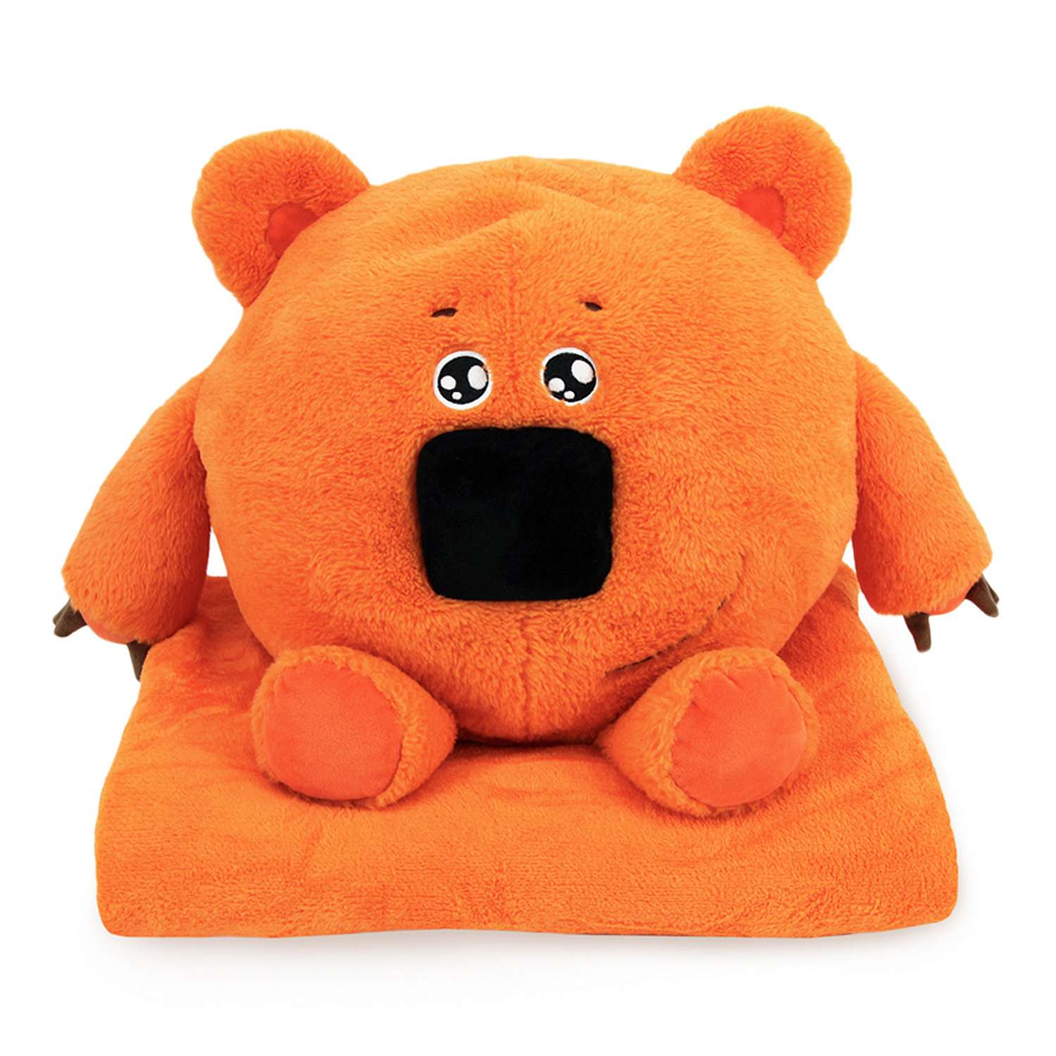 Мимимишки подушка игрушка плед HOUSEGURU оранжевый - фото 1