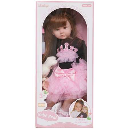 Кукла Junfa В темной толстовке и розовой юбке С плюшевым кроликом