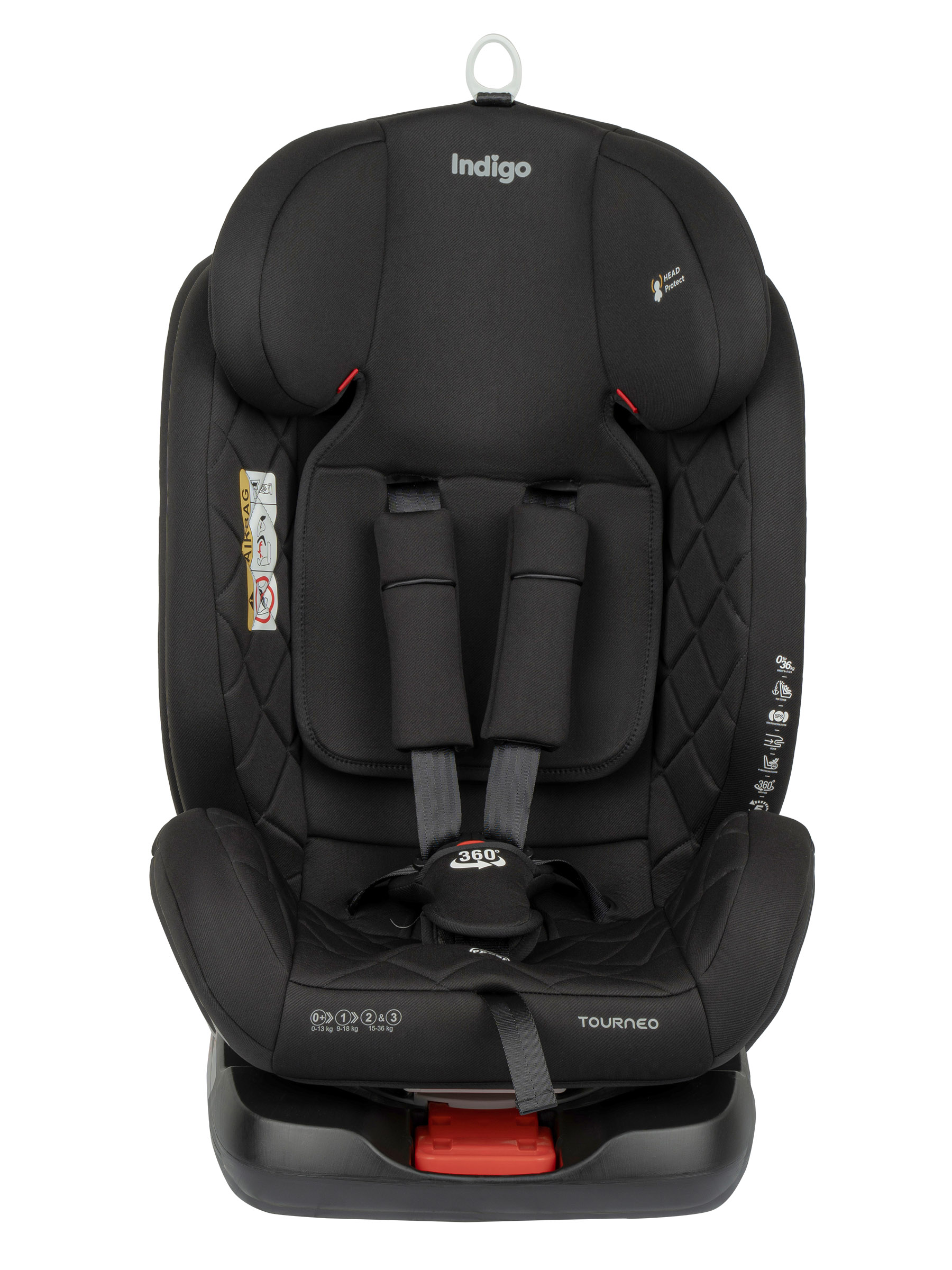 Автокресло Indigo Tourneo isofix группа 0+1+2+3 0-36 кг черный твил - фото 13