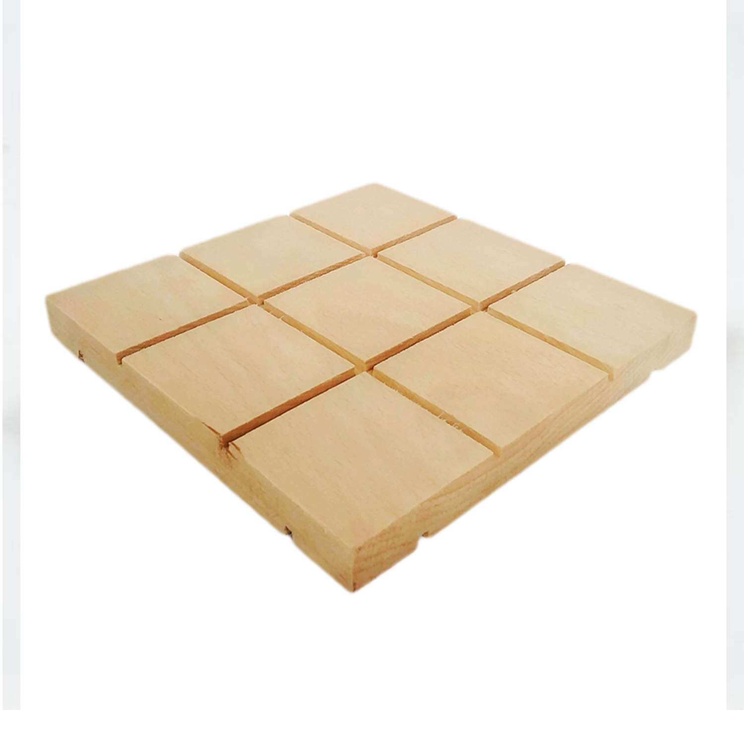 Подставка под горячее Хозяюшка деревянная из бука квадратная для сковородок и кастрюль 16х16х1.5 см - фото 1