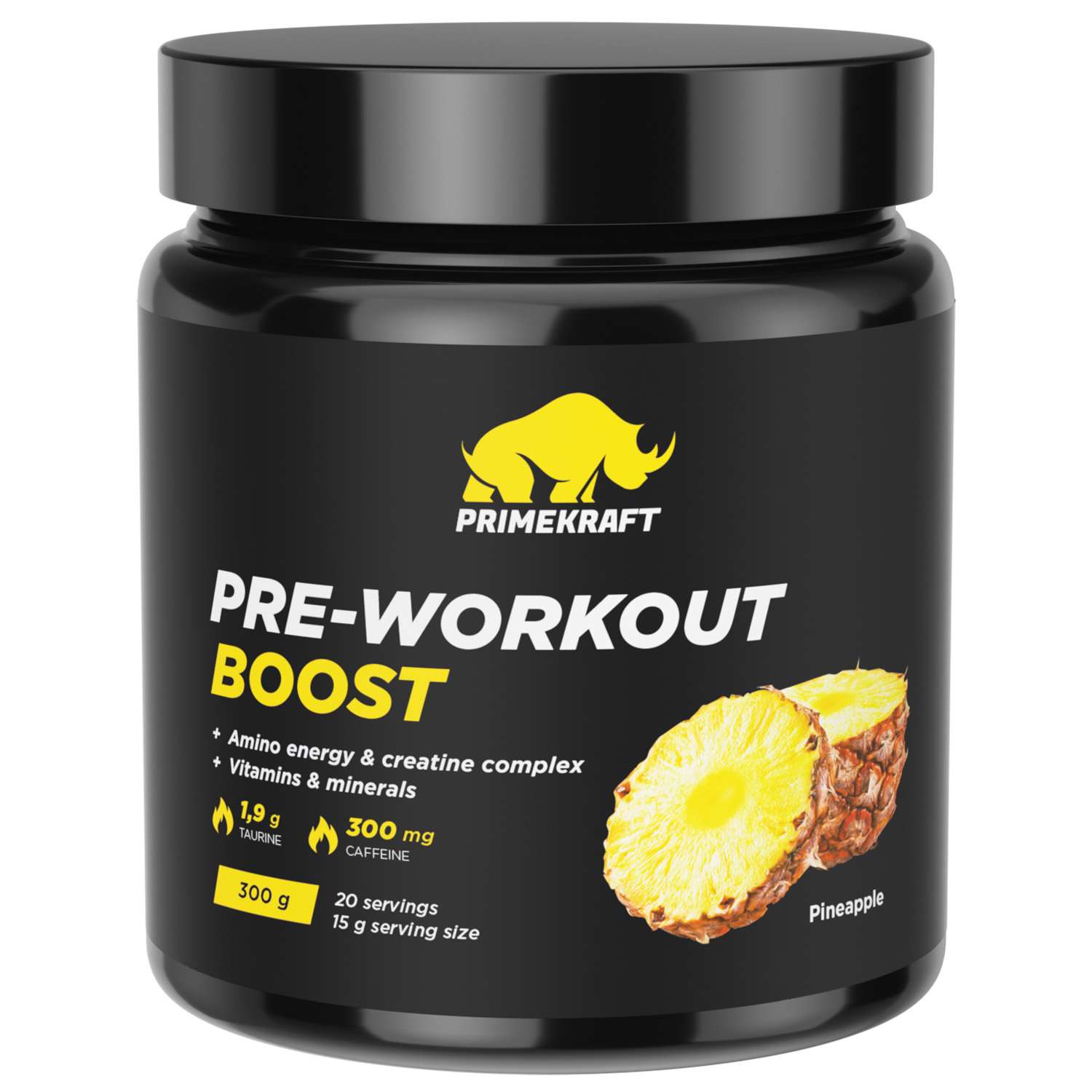 Предтренировочный комплекс Prime Kraft Pre-Workout Boost со вкусом ананаса 300г Prime Kraft - фото 1