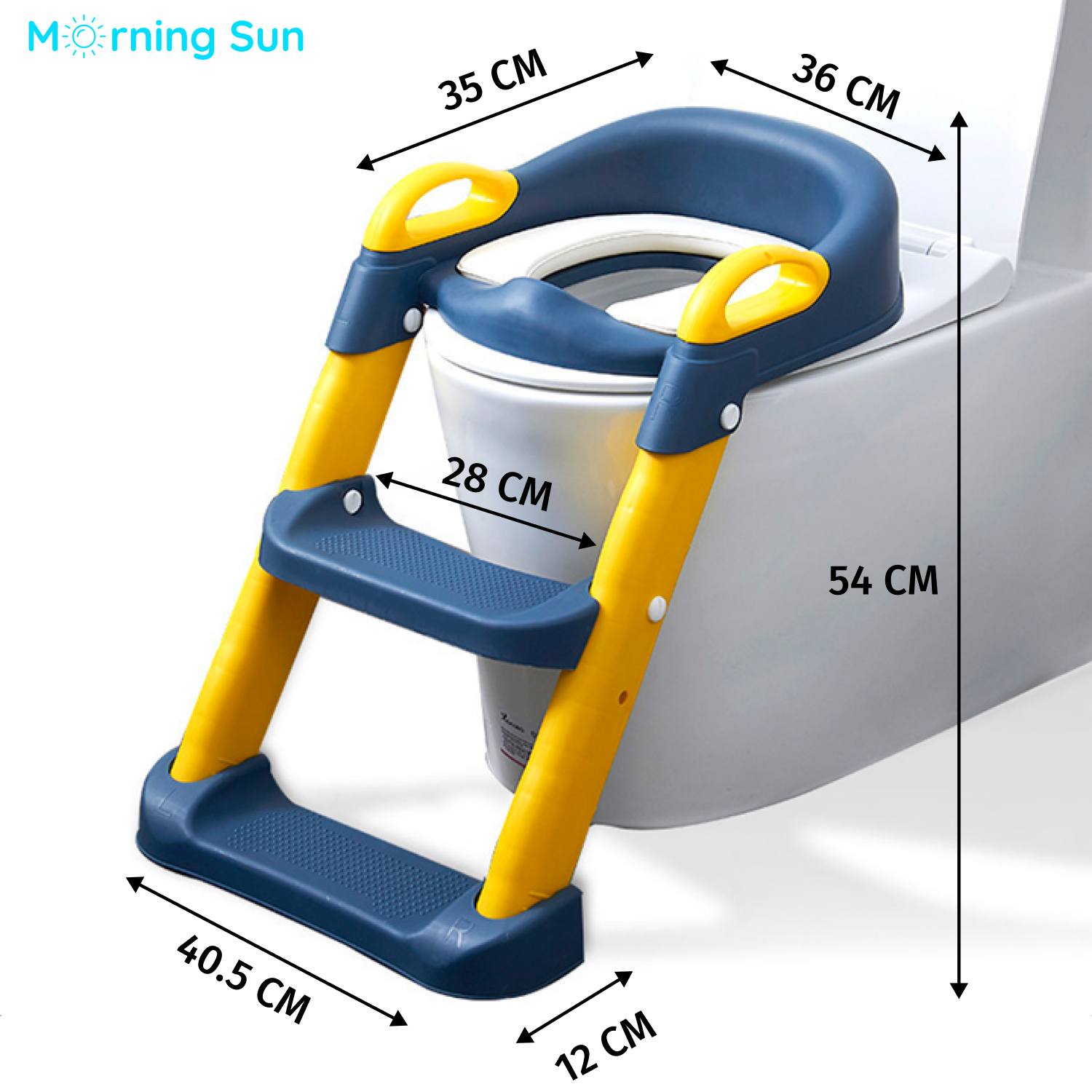 Сиденье на унитаз Morning Sun Детское / с лестницей/ складное с ручками - фото 4