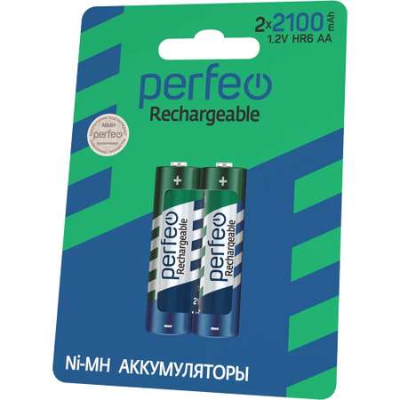 Аккумуляторные батарейки Perfeo AA2100mAh 2 штуки