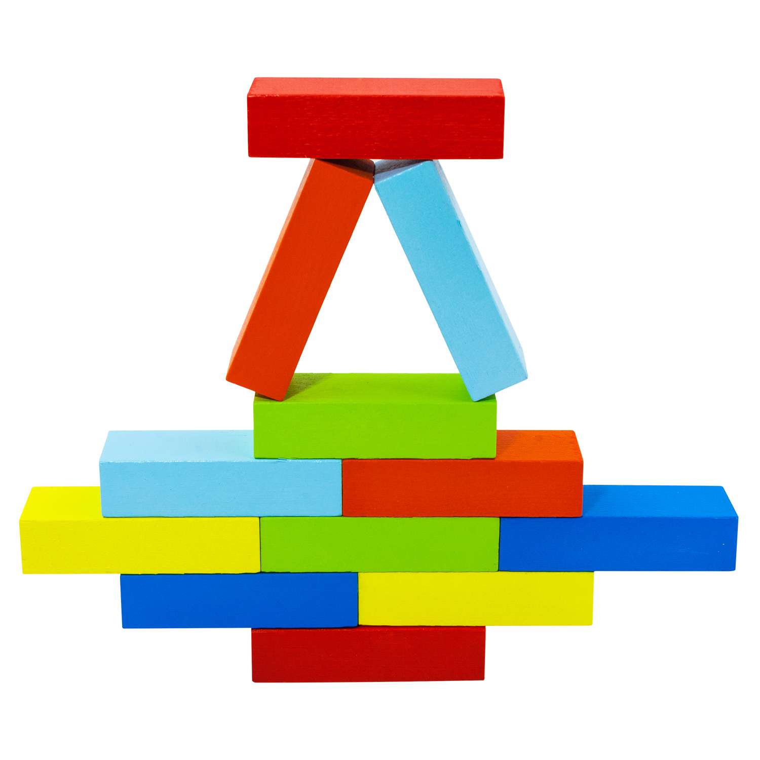 Кубики Alatoys Плашки деревянные окрашенные - фото 1