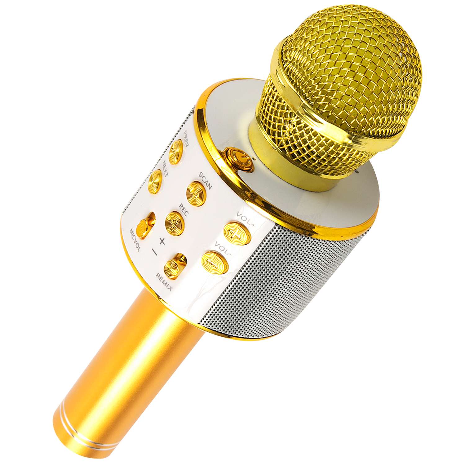 Микрофон RedLine для караоке золотой - фото 1
