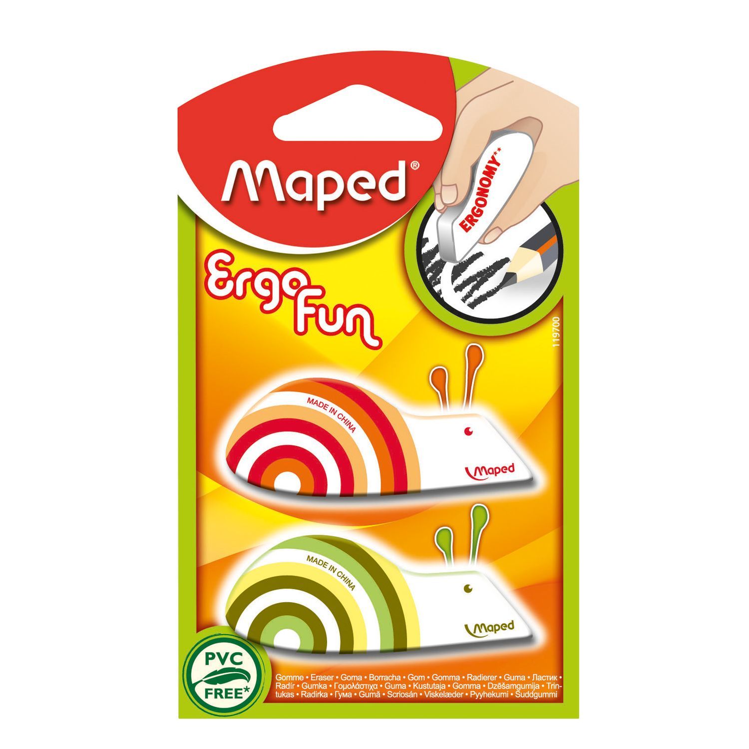 Ластик MAPED Еrgo fun fancy 2 шт. в блистере в ассортименте - фото 3