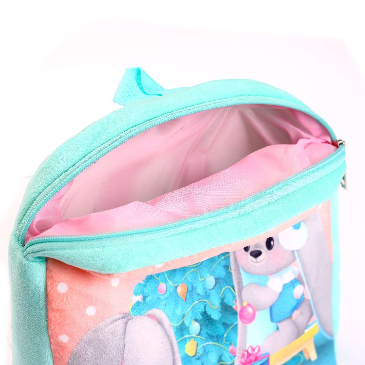 Детский рюкзак Milo Toys плюшевый Зайчики Li и Lu у елки 26х24 см - фото 5