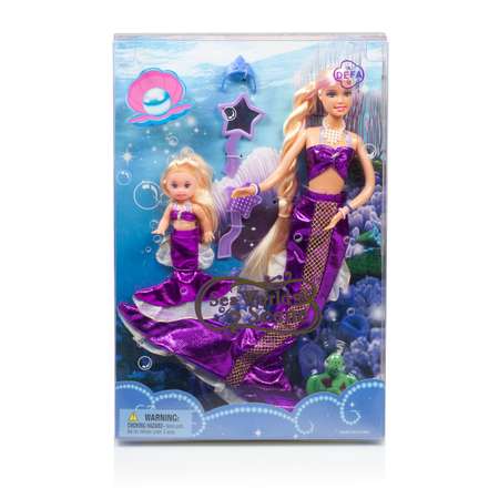Набор кукол Defa Lucy Морские царевны в комплекте морское животное и аксессуары цвет фиолетовый
