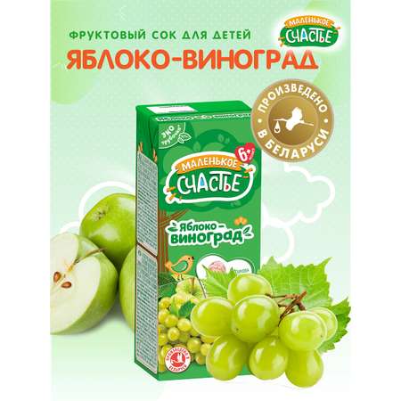 Сок Маленькое счастье Яблоко-Белый виноград 200мл х 9 шт