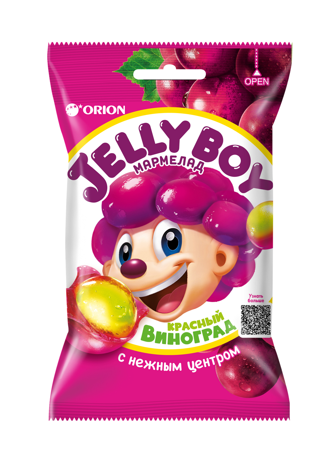 Мармелад жевательный Orion Jelly Boy Джелли Бой со вкусом красного винограда 66г - фото 1