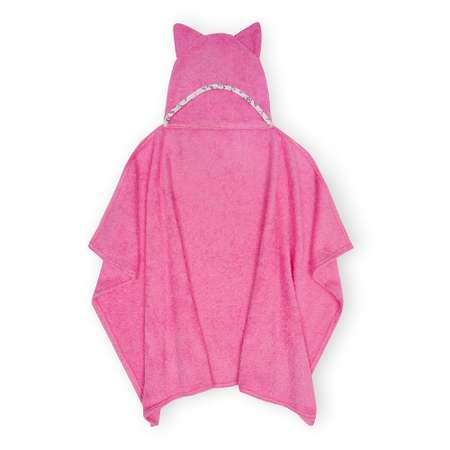 Полотенце махровое с капюшоном BIO-TEXTILES Котики 110х70 см розовое