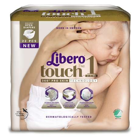 Подгузники Libero Touch 1 2-5кг 22шт