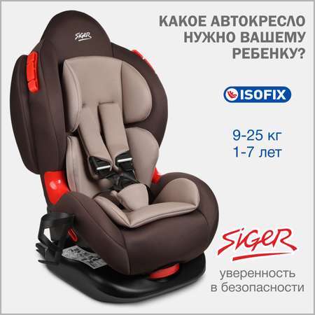 Автокресло SIGER Lux Isofix 1/2 (9-25 кг)