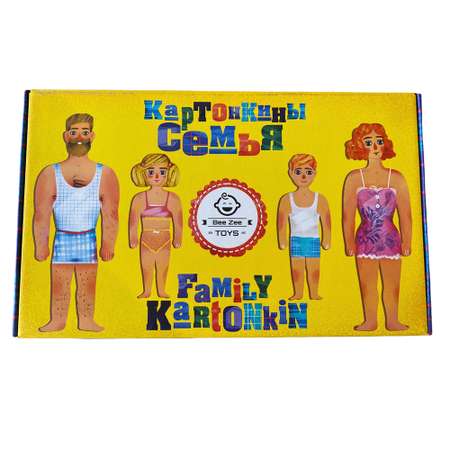 Магнитный набор BeeZee Toys МП Семья Картонкиных одевашка 4 фигурки кукол 16 комплектов нарядов