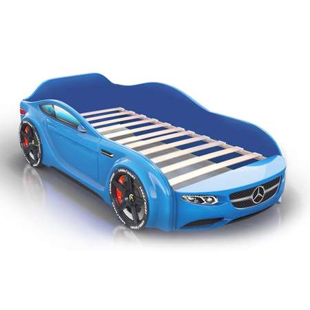 Кровать-машинка ROMACK Baby голубая+фирменная обшивка матраса