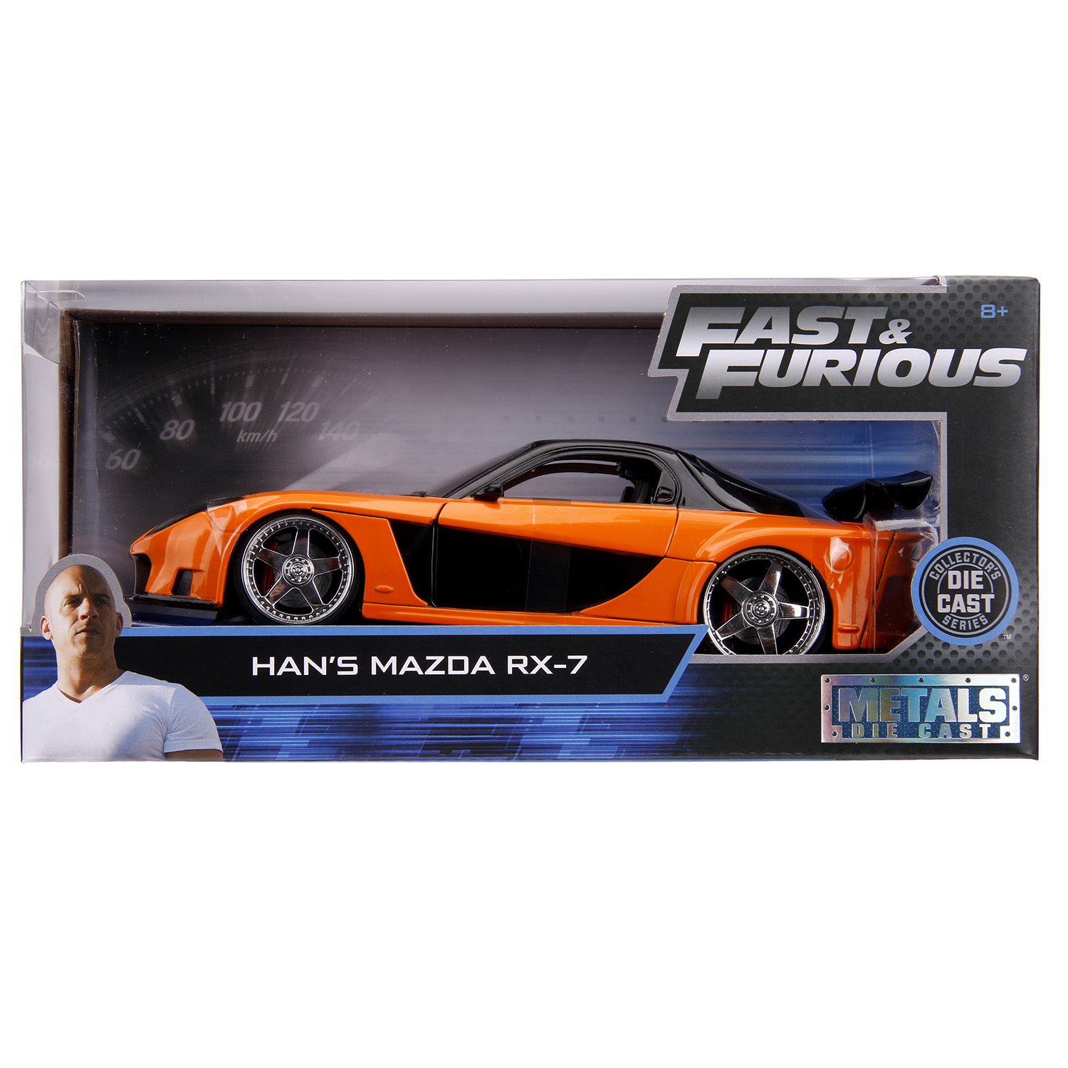 Машина Jada Fast and Furious 1:24 Mazda RX-7 Hans Оранжевая 30732 купить по  цене 1079 ₽ в интернет-магазине Детский мир