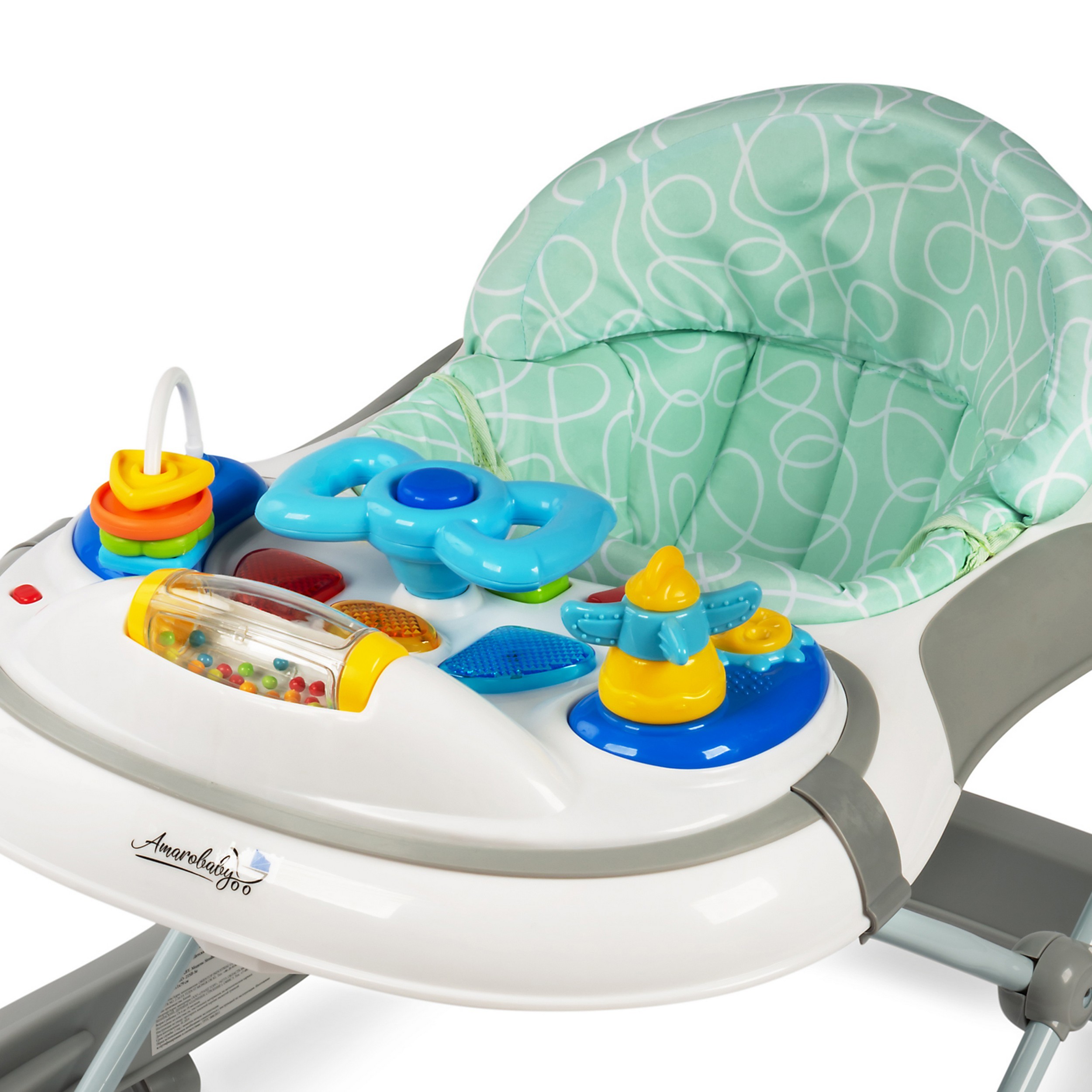 Ходунки Amarobaby Strolling Baby с электронной игровой панелью Серый - фото 6