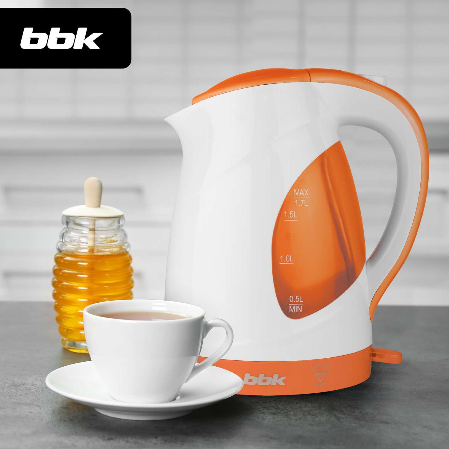 Чайник электрический BBK EK1700P белый/оранжевый - фото 4