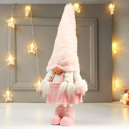 Кукла интерьерная Зимнее волшебство «Бабусечка в розовой юбке и розовом колпаке» 48х12х20 см